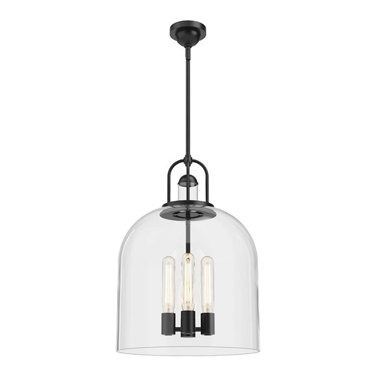 Alora Mood Lancaster 4 Light 16" Pendant, Matte Black/Clear - PD461104MB