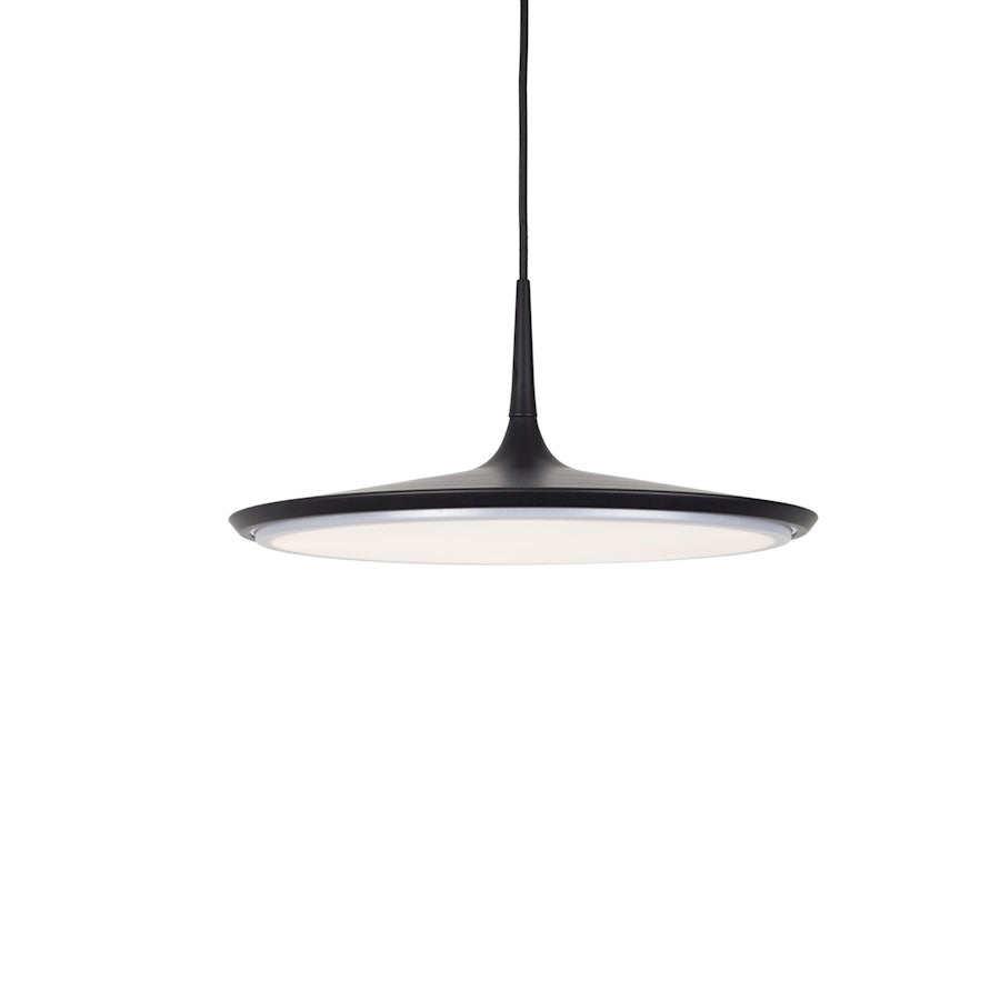 Kuzco Disc 16" LED Pendant, Black/White Acrylic Diffuser - PD46216-BK