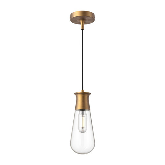 Alora Mood Marcel 1 Light 4" Pendant, Aged Gold/Clear - PD464001AG