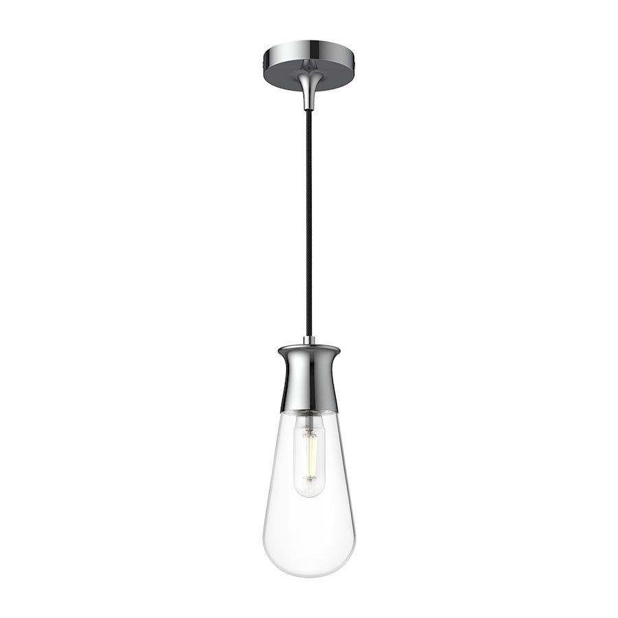 Alora Mood Marcel 1 Light 4" Pendant, Chrome/Clear - PD464001CH