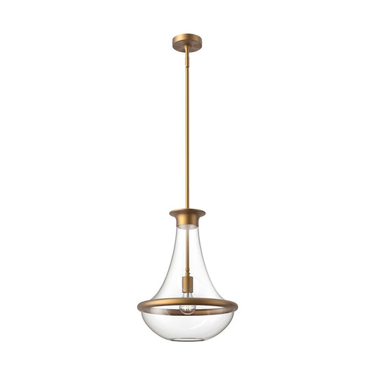 Alora Mood Marcel 1 Light 10" Pendant, Aged Gold/Clear - PD464014AG