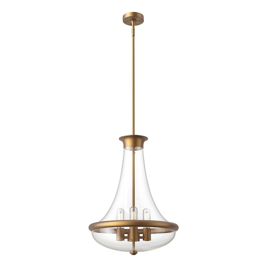 Alora Mood Marcel 4 Light 18" Pendant, Aged Gold/Clear - PD464018AG