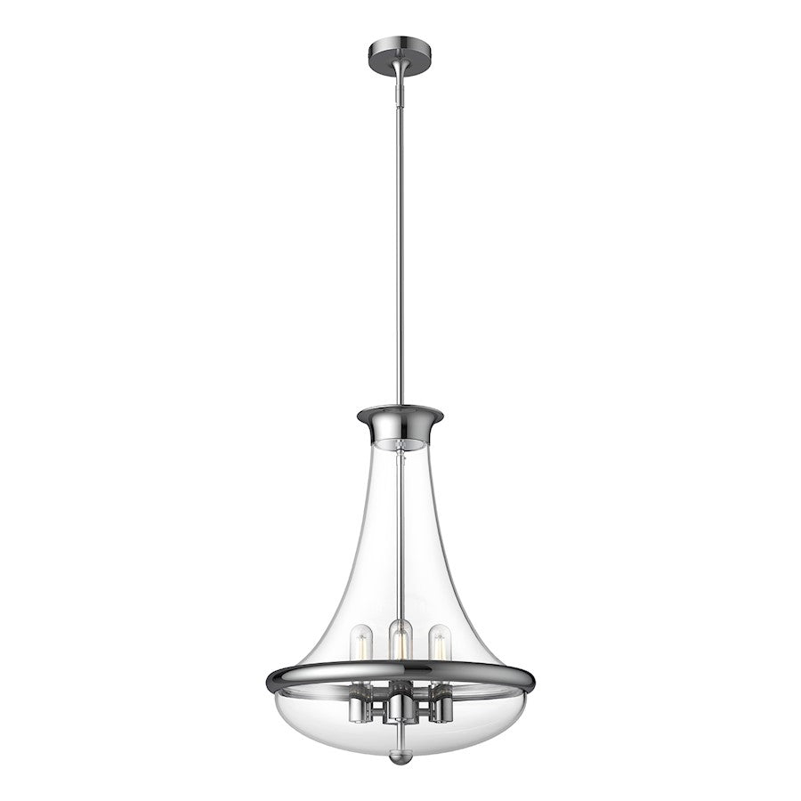 Alora Mood Marcel 4 Light 18" Pendant, Chrome/Clear - PD464018CH