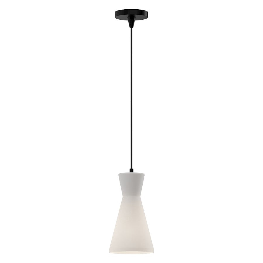 Alora Mood Betty 1 Light 6" Pendant, Matte Black/Opal/Matte Opal - PD473706MBOP