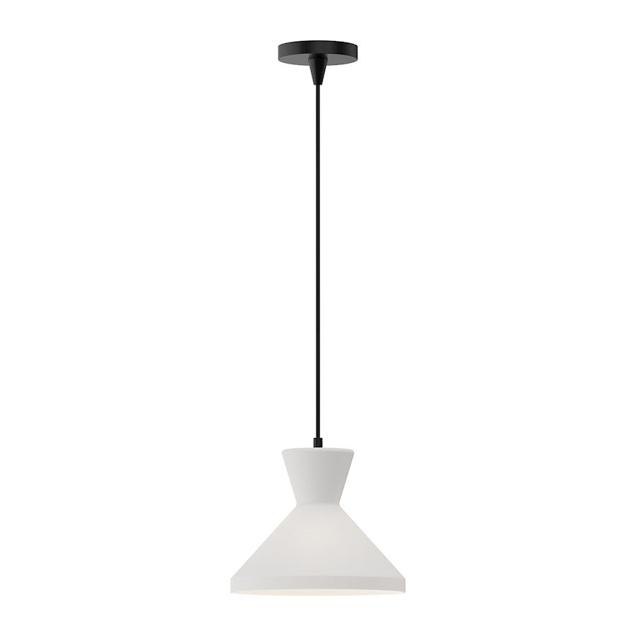 Alora Mood Betty 1 Light 10" Pendant, Matte Black/Opal/Matte Opal - PD473710MBOP