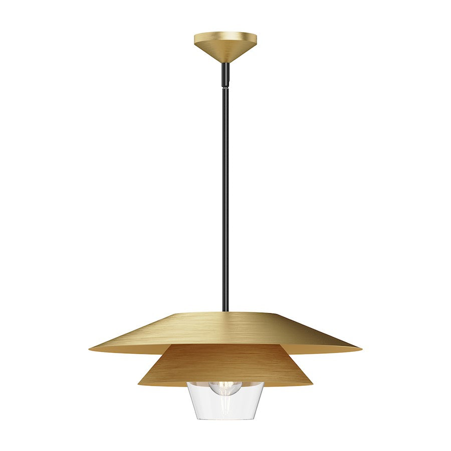 Alora Mood Tetsu 1 Light 20" Pendant, Brushed Gold/Clear/Clear - PD475120BGCL