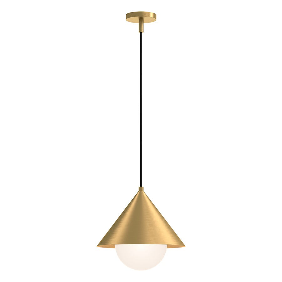 Alora Mood Remy 1 Light 14" Pendant, Brushed Gold/Opal/Matte Opal - PD485214BGOP