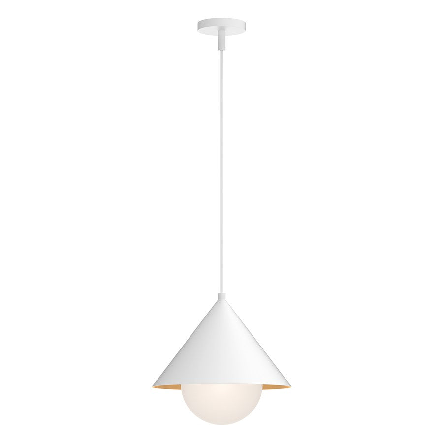 Alora Mood Remy 1 Light 14" Pendant, White/Opal/Matte Opal - PD485214WHOP