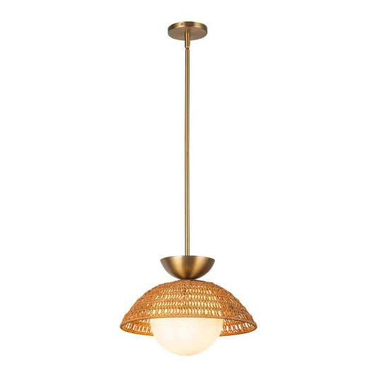 Alora Mood Perth 1 Light 14" Pendant, Brushed Gold/Opal/Opal - PD490114BGOP