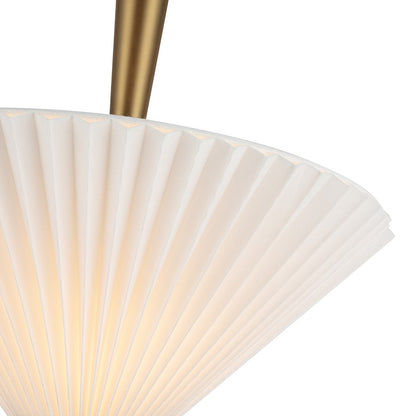 Kuzco Bridgette 16" Socket Pendant, Gold/Folded White/Linen Shade