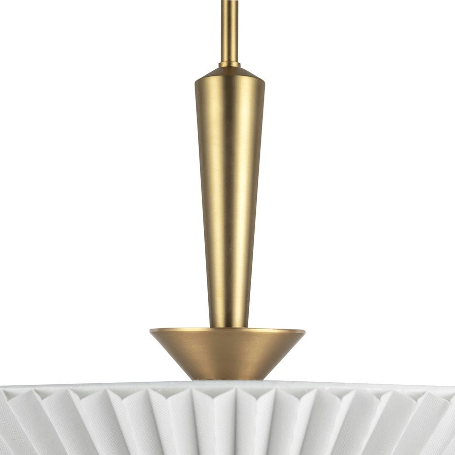 Kuzco Bridgette 16" Socket Pendant, Gold/Folded White/Linen Shade