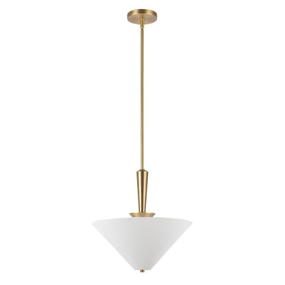 Kuzco Bridgette 16" Socket Pendant, Gold/White Linen/Linen Shade