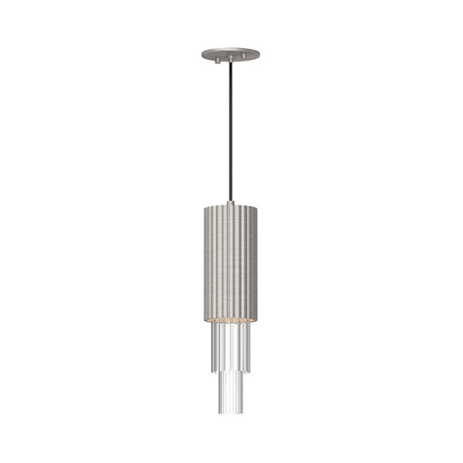 Alora Mood Bordeaux 4" LED Pendant, Nickel/Clear Ribbed/Clear PC - PD502204BNCR
