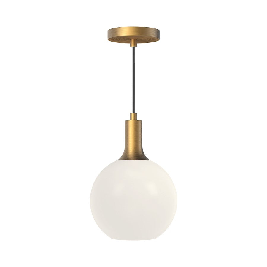 Alora Mood Castilla 1Lt 8" Pendant, Gold/Opal Matte/Clear/Opal - PD506108AGOP