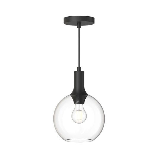 Alora Mood Castilla 1 Light 8" Pendant, Clear/Black/Clear/Opal - PD506108MBCL