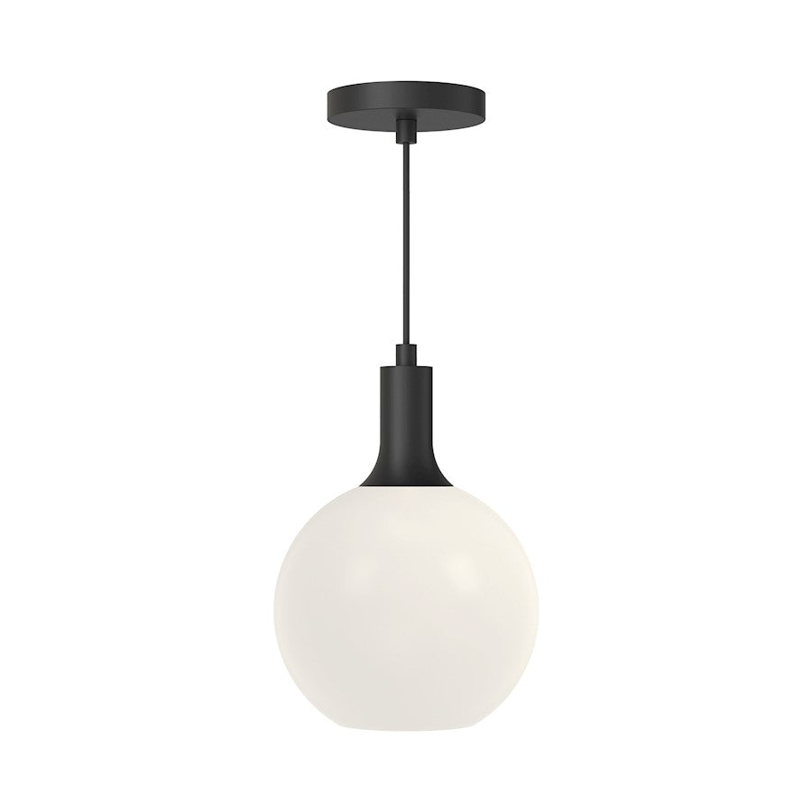 Alora Mood Castilla 1Lt 8" Pendant, Black/Opal Matte/Clear/Opal - PD506108MBOP