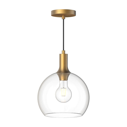 Alora Mood Castilla 1 Light 10" Pendant, Gold/Clear/Clear/Opal - PD506210AGCL