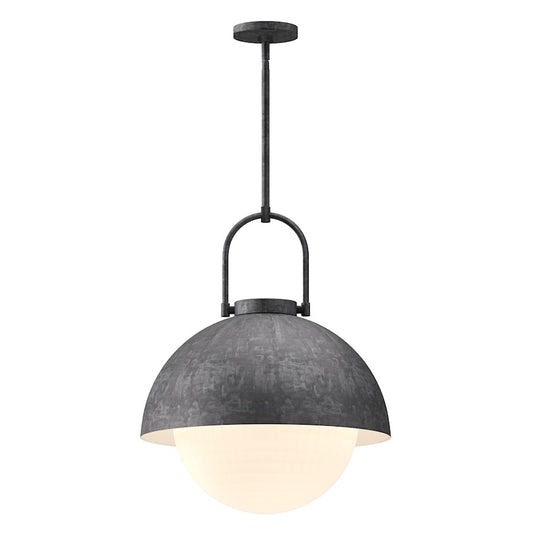 Alora Mood Harper 1 Light 16" Pendant, Steel/Opal Matte/Opal - PD507216SLOP