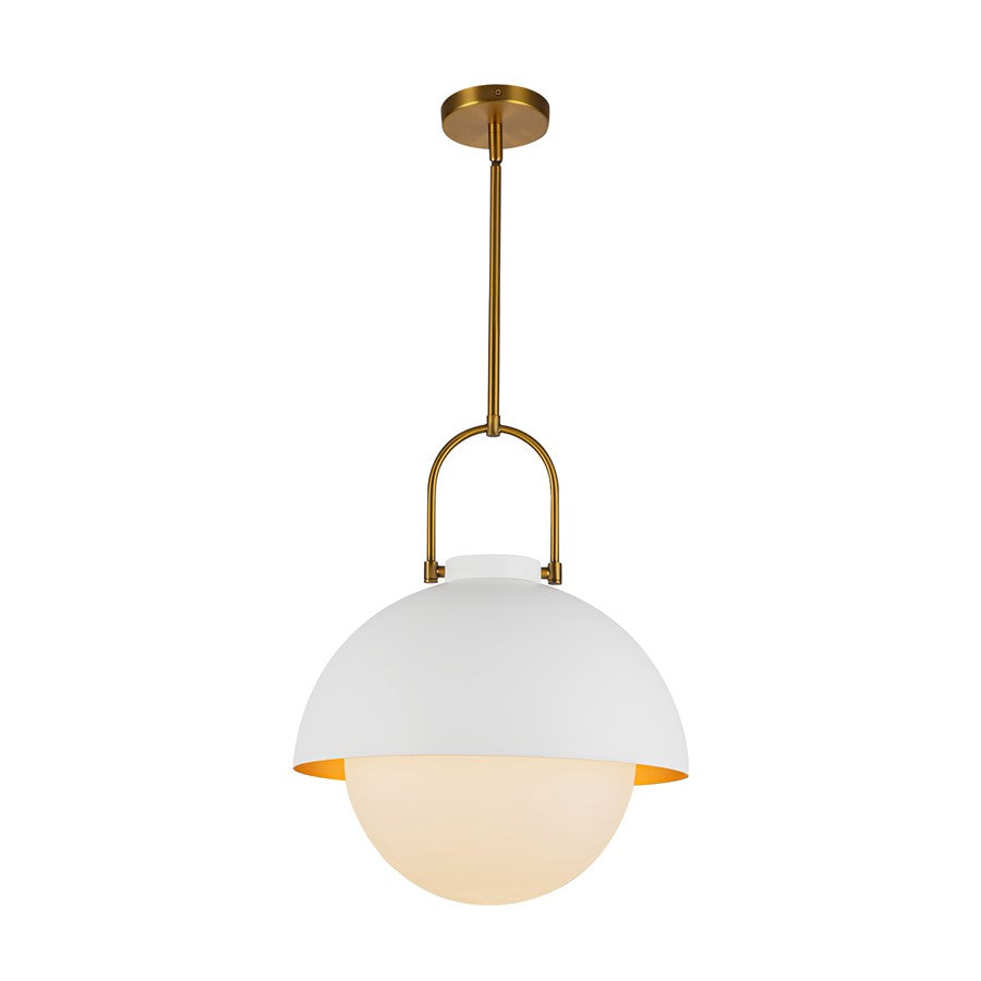 Kuzco Harper 16" Socket Pendant, White/Opal Glass - PD507216WHOP