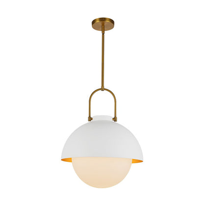 Kuzco Harper 16" Socket Pendant, White/Opal Glass - PD507216WHOP