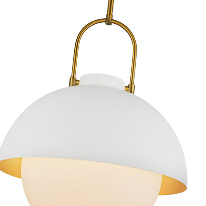 Kuzco Harper 16" Socket Pendant, White/Opal Glass