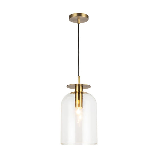 Alora Mood Sylvia 1 Light 8" Pendant, Brushed Gold/Clear/Clear - PD515408BGCL