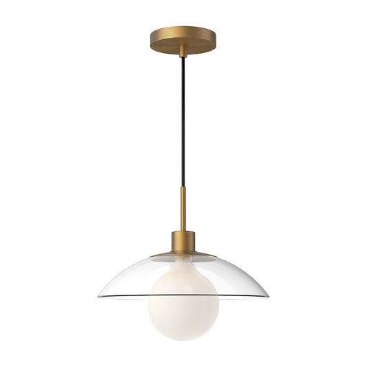 Alora Mood Francesca 1 Light 12" Pendant, Aged Gold/Clear/Clear - PD517112AGCL