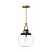 Alora Mood Copperfield 1 Light 12" Pendant, Gold/Clear/Clear/Opal - PD520512AGCL