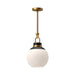 Alora Mood Copperfield 1 Light 12" Pendant, Gold/Opal/Clear - PD520512AGOP