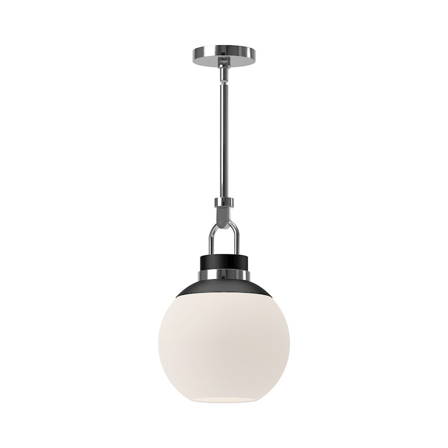 Alora Mood Copperfield 1 Light 12" Pendant, Chrome/Opal/Clear - PD520512CHOP