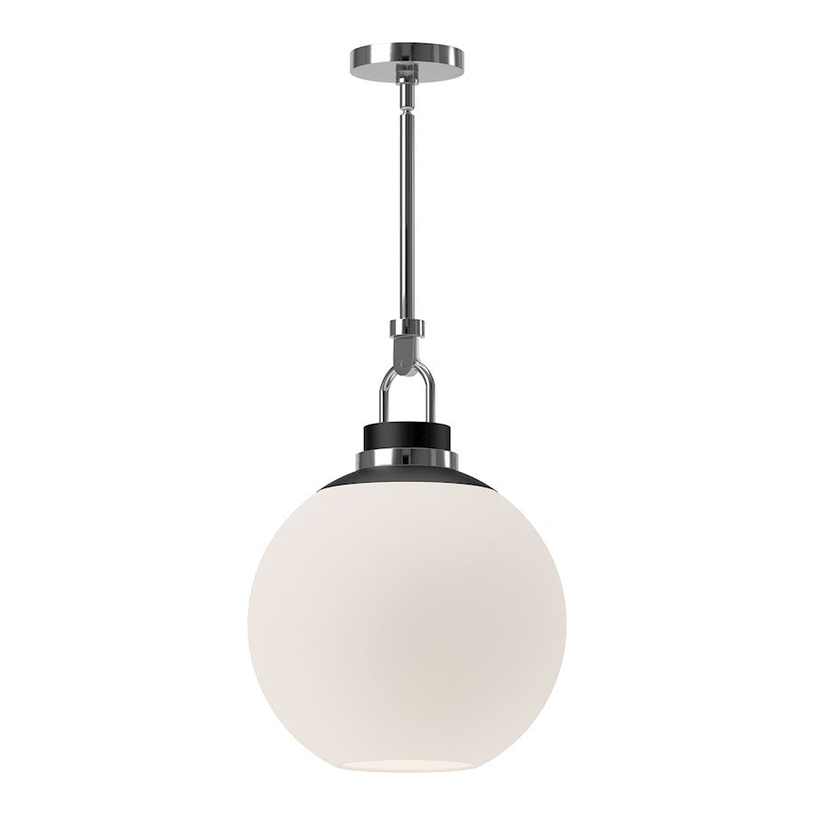 Alora Mood Copperfield 1 Light 16" Pendant, Chrome/Opal/Clear - PD520516CHOP