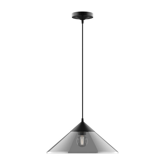 Alora Mood Mauer 1 Light 15" Pendant, Black/Smoked/Clear/Smoked - PD521015MBSM