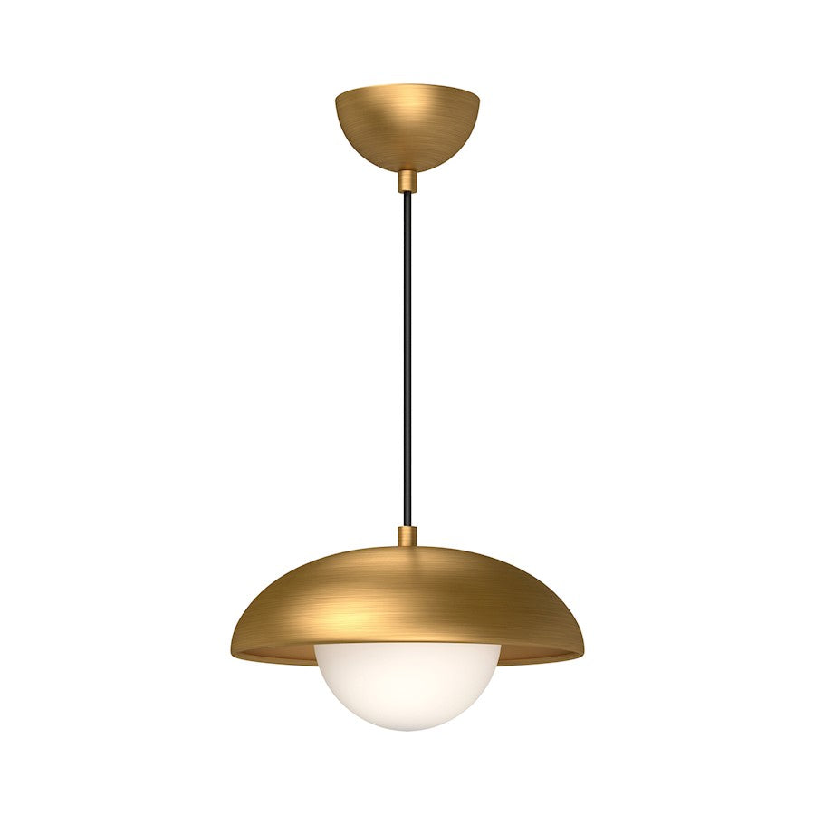 Alora Mood Rubio 1 Light 11" Pendant, Aged Gold/Opal Matte/Opal - PD522011AGOP