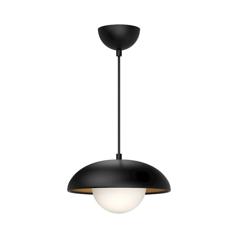 Alora Mood Rubio 1 Light 11" Pendant, Matte Black/Opal Matte/Opal - PD522011MBOP