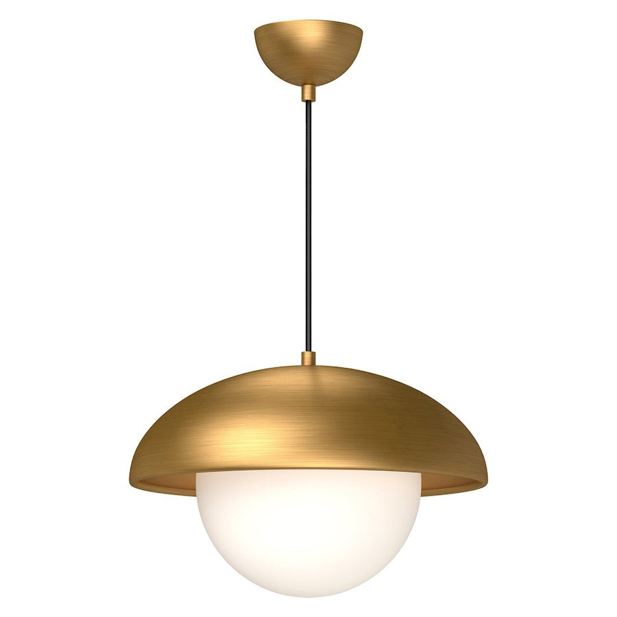 Alora Mood Rubio 1 Light 16" Pendant, Aged Gold/Opal Matte/Opal - PD522016AGOP