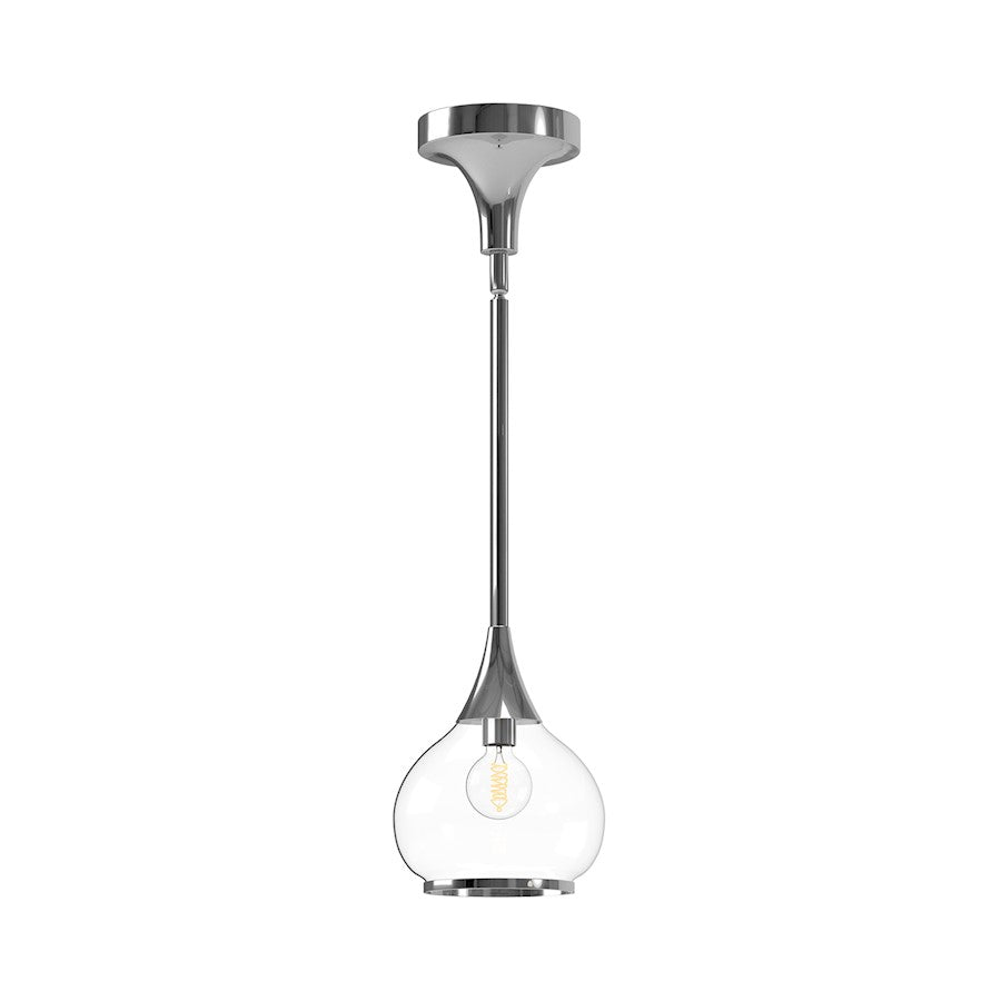 Alora Mood Hazel 1 Light 6" Pendant, Chrome/Clear/Clear or Opal - PD524006CHCL