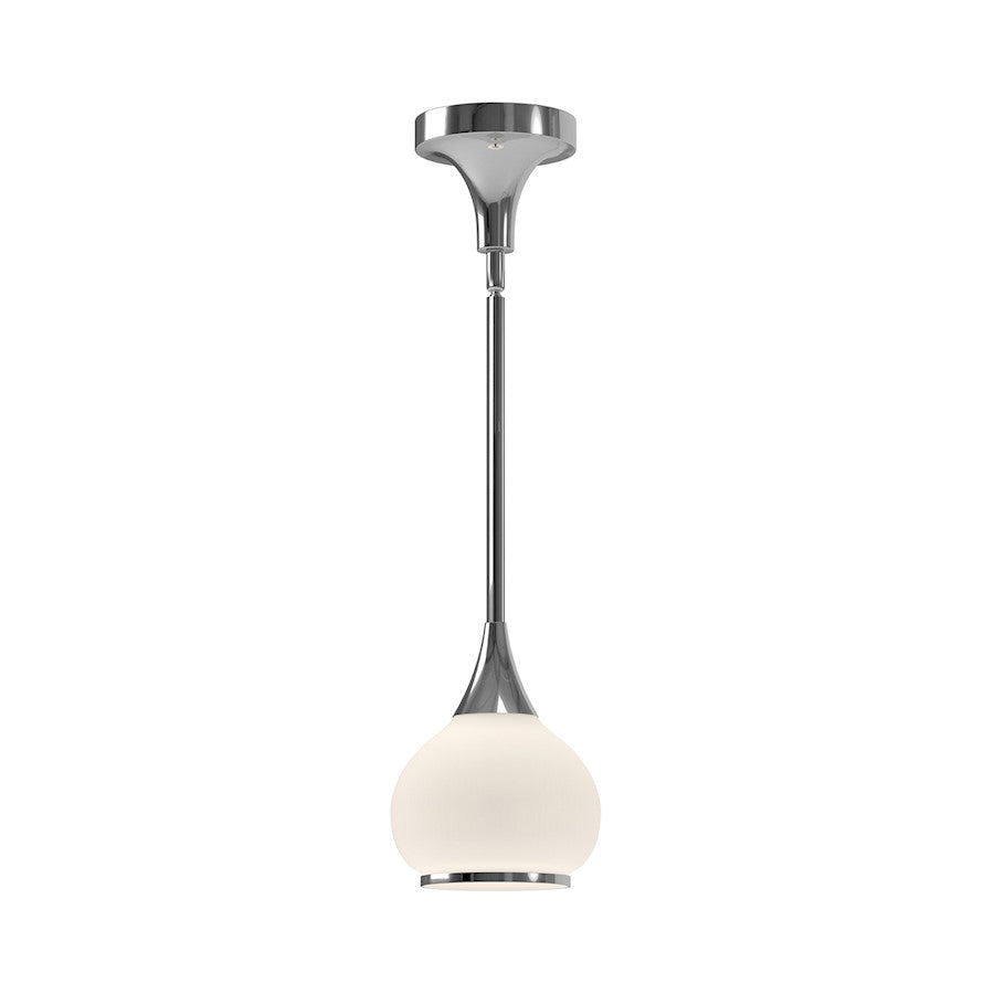 Alora Mood Hazel 1 Light 6" Pendant, Chrome/Opal Matte/Clear/Opal - PD524006CHOP