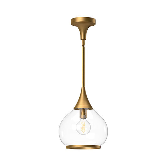 Alora Mood Hazel 1 Light 10" Pendant, Gold/Clear/Clear/Opal - PD524110AGCL