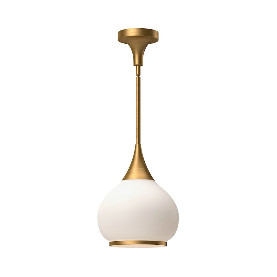 Alora Mood Hazel 1 Light 10" Pendant, Gold/Opal Matte/Clear/Opal - PD524110AGOP