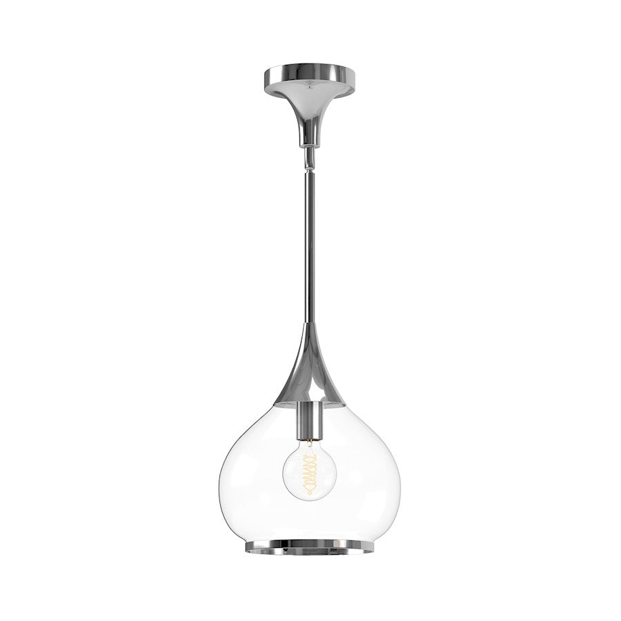 Alora Mood Hazel 1 Light 10" Pendant, Chrome/Clear/Clear or Opal - PD524110CHCL