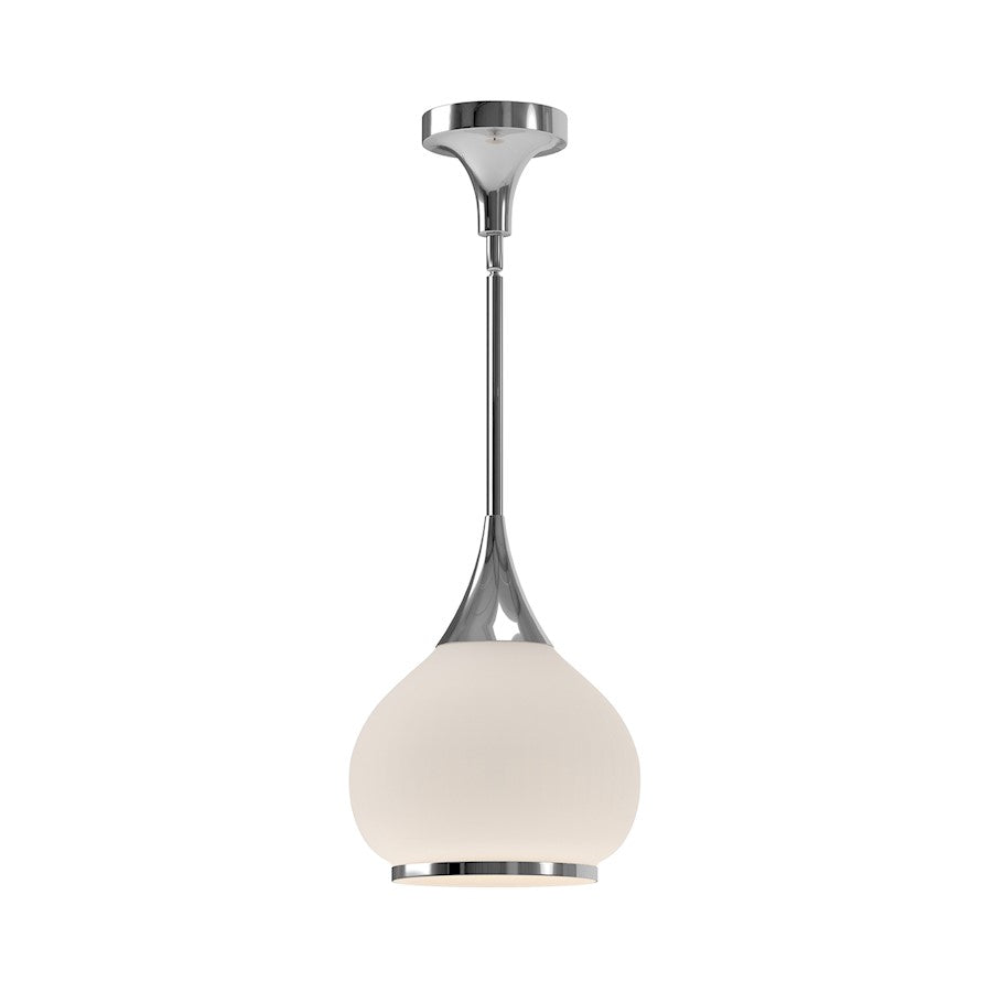 Alora Mood Hazel 1Lt 10" Pendant, Chrome/Opal Matte/Clear/Opal - PD524110CHOP