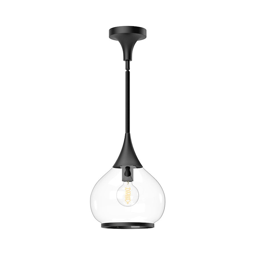 Alora Mood Hazel 1 Light 10" Pendant, Clear/Black/Clear/Opal - PD524110MBCL