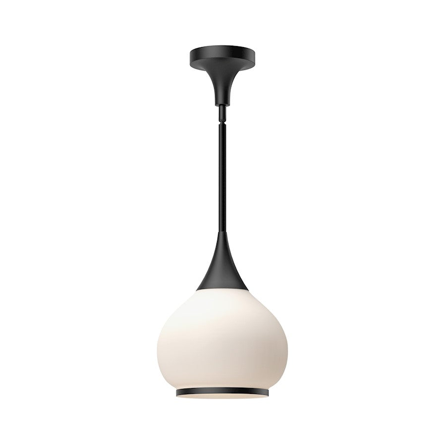 Alora Mood Hazel 1 Light 10" Pendant, Black/Opal Matte/Clear/Opal - PD524110MBOP