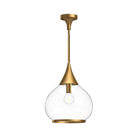 Alora Mood Hazel 1 Light 14" Pendant, Gold/Clear/Clear/Opal - PD524214AGCL