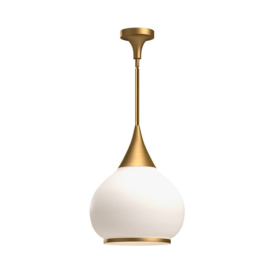 Alora Mood Hazel 1 Light 14" Pendant, Gold/Opal Matte/Clear/Opal - PD524214AGOP