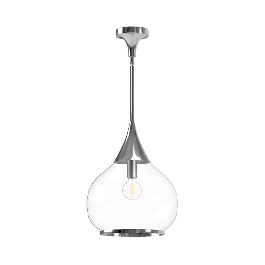 Alora Mood Hazel 1 Light 14" Pendant, Chrome/Clear/Clear or Opal - PD524214CHCL