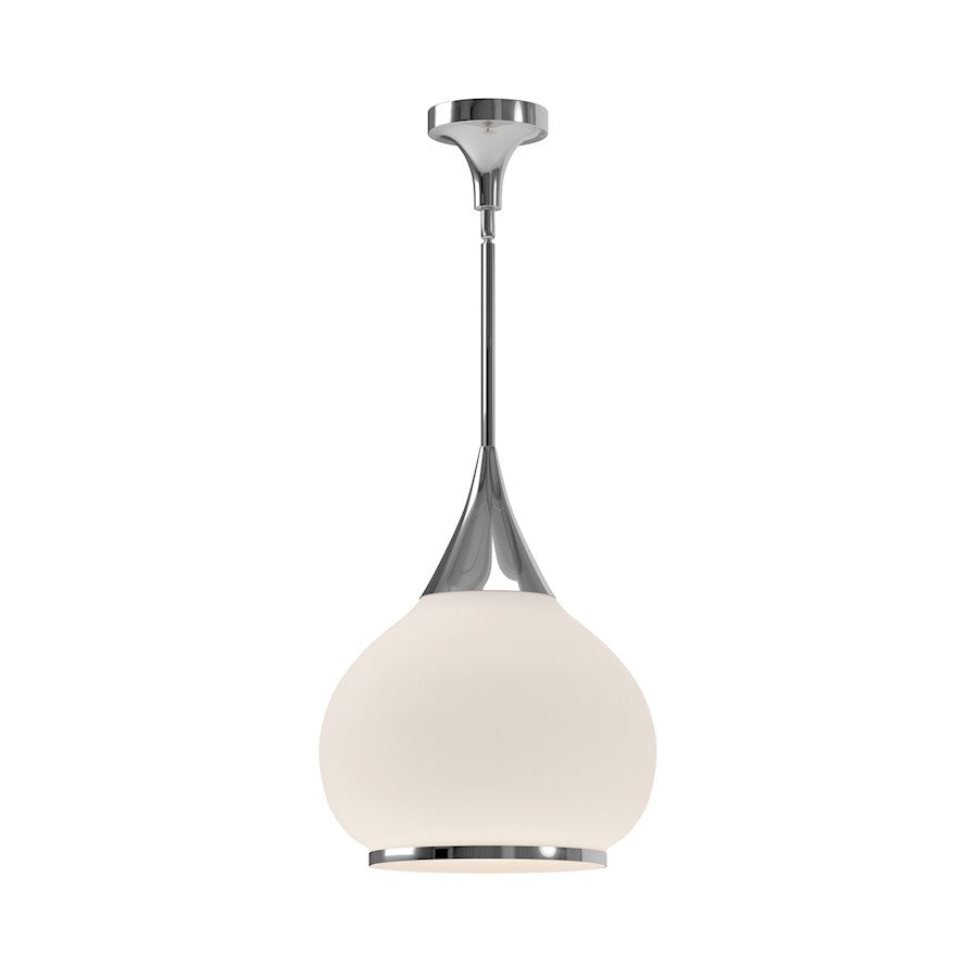 Alora Mood Hazel 1Lt 14" Pendant, Chrome/Opal Matte/Clear/Opal - PD524214CHOP