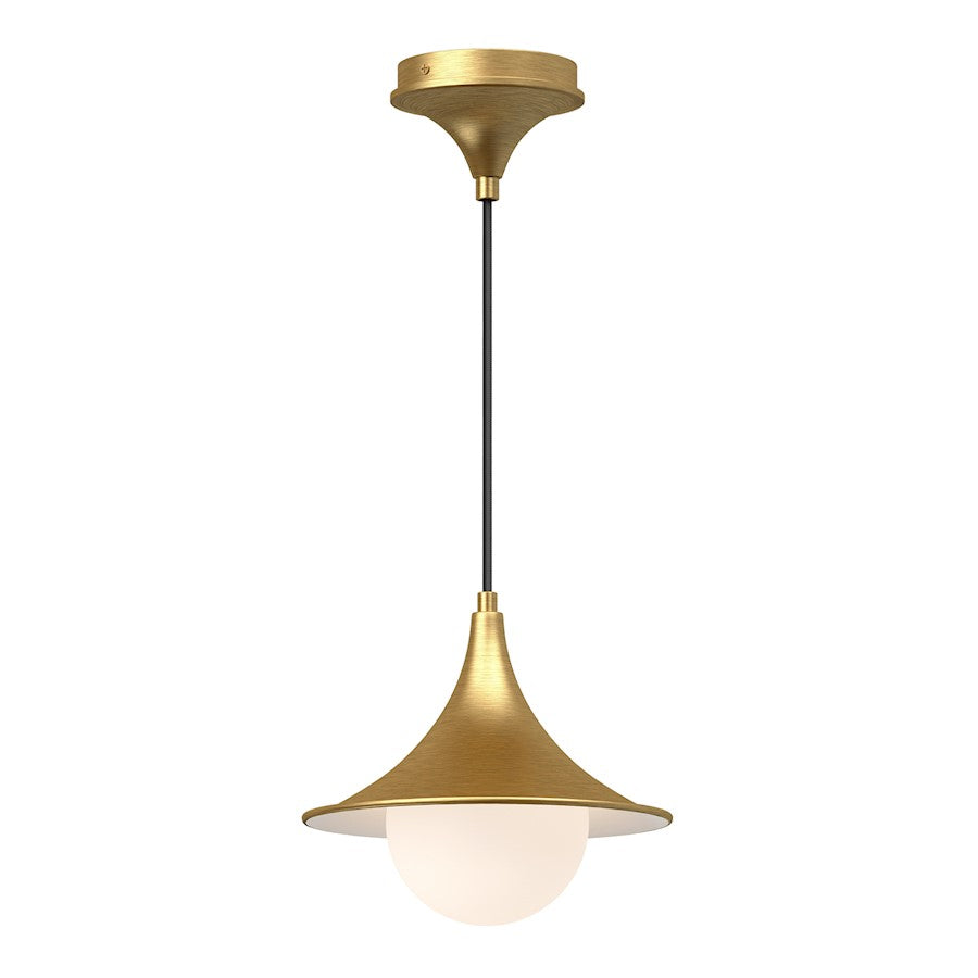 Alora Mood Fuji 1 Light 9" Pendant, Brushed Gold/Opal Matte/Opal - PD525009BGOP