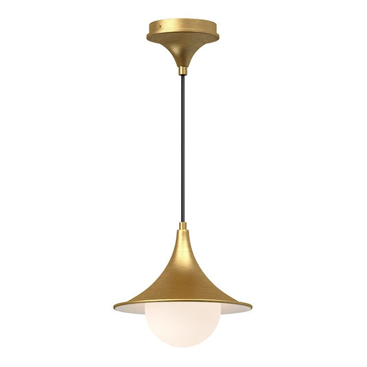 Alora Mood Fuji 1 Light 9" Pendant, Brushed Gold/Opal Matte/Opal - PD525009BGOP