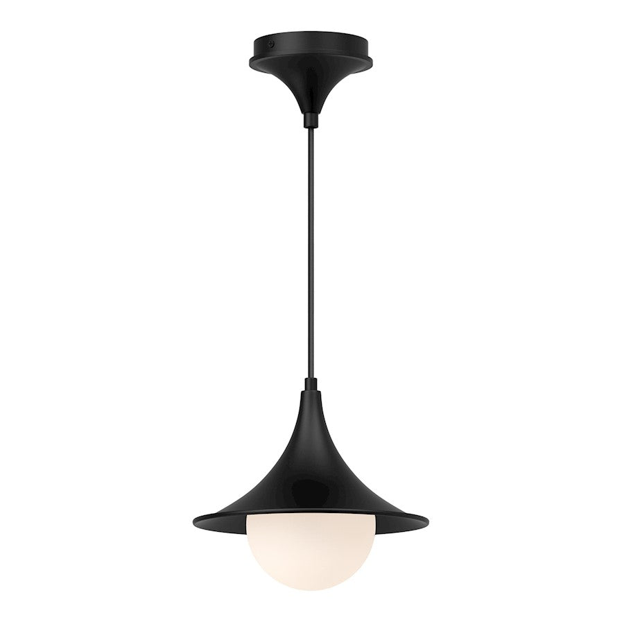 Alora Mood Fuji 1 Light 9" Pendant, Matte Black/Opal Matte/Opal - PD525009MBOP